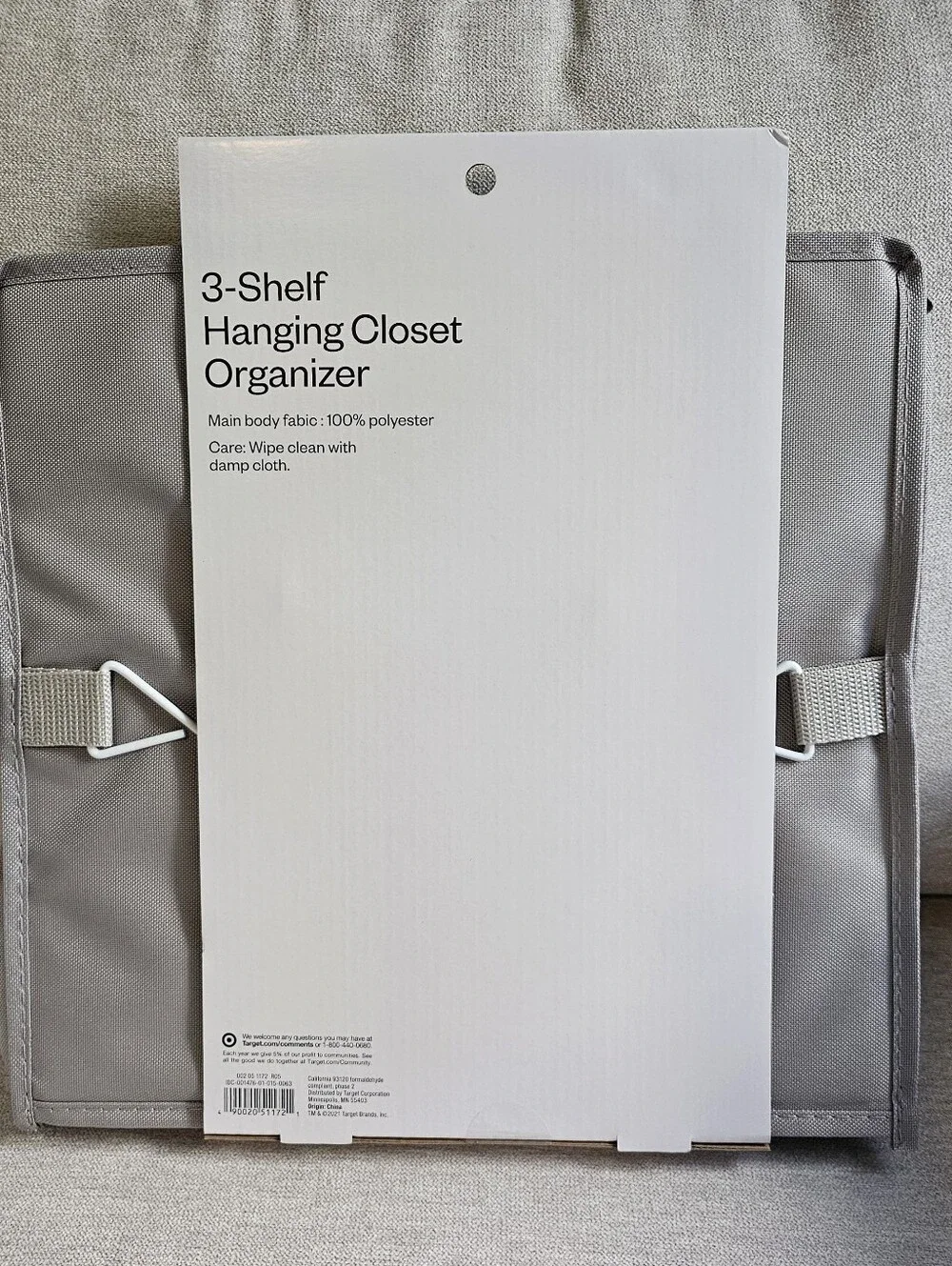 NWT- 3 Shelf Hanging Closet Organizer